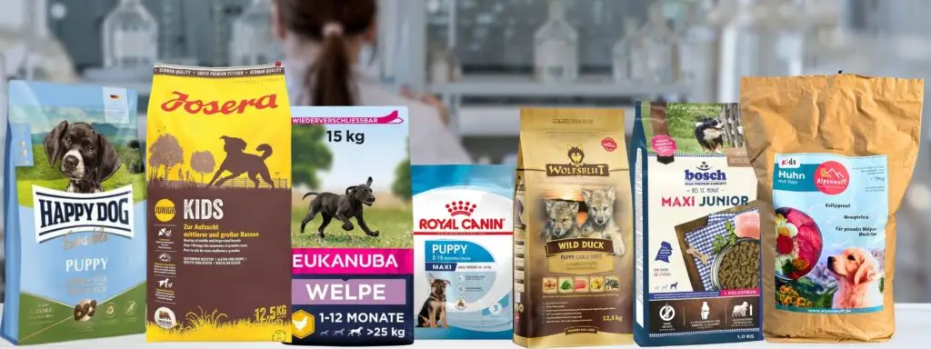 welpenfutter test Happy dog Josera Eukanuba Royal Canin Wolfsblut Bosch Alpenwuff